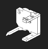A CAD model of a 3D printable mount for hotend on a 3D printer.